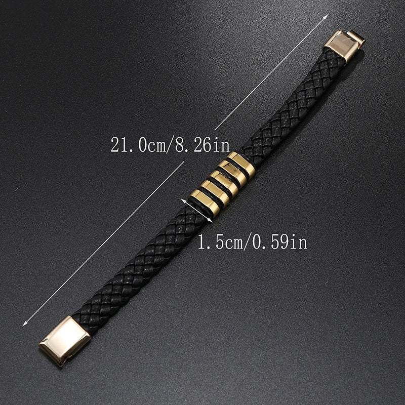 Handcrafted multi-layer leather woven bracelet in various colours