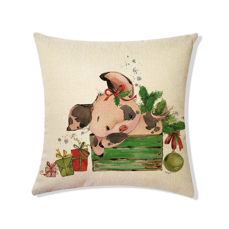 Rabbit Easter Eggs Truck Flower Basket Cushion Cover 45x45cm Nordic Style