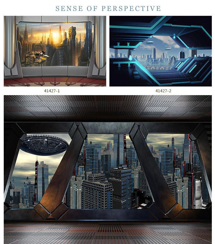 GiftHome UK Stunning 3D Spaceship Wallpaper for Galactic Adventures