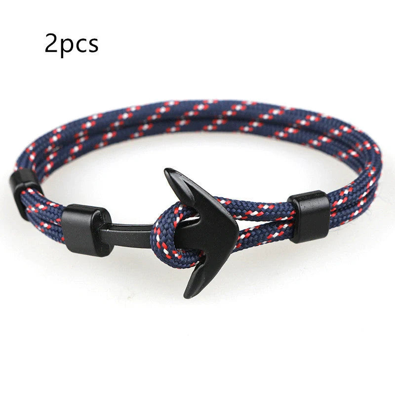 Anchor Bracelet featuring a nautical symbol on a cotton-linen rope