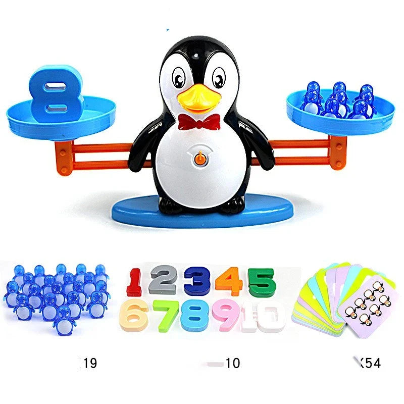Engaging early learning math balance toys for preschool children featuring colorful animal designs