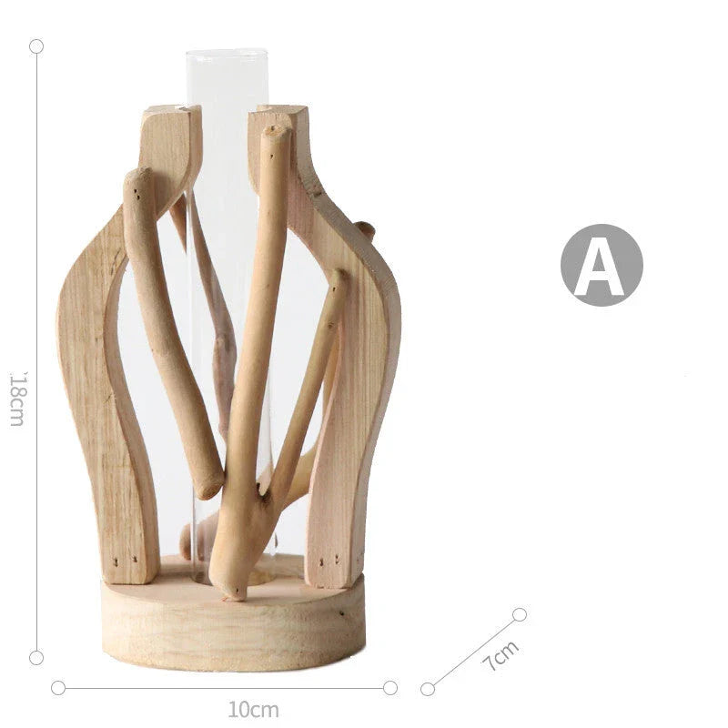 Elegant handcrafted wooden vase with intricate detailing, designed to elevate home decor
