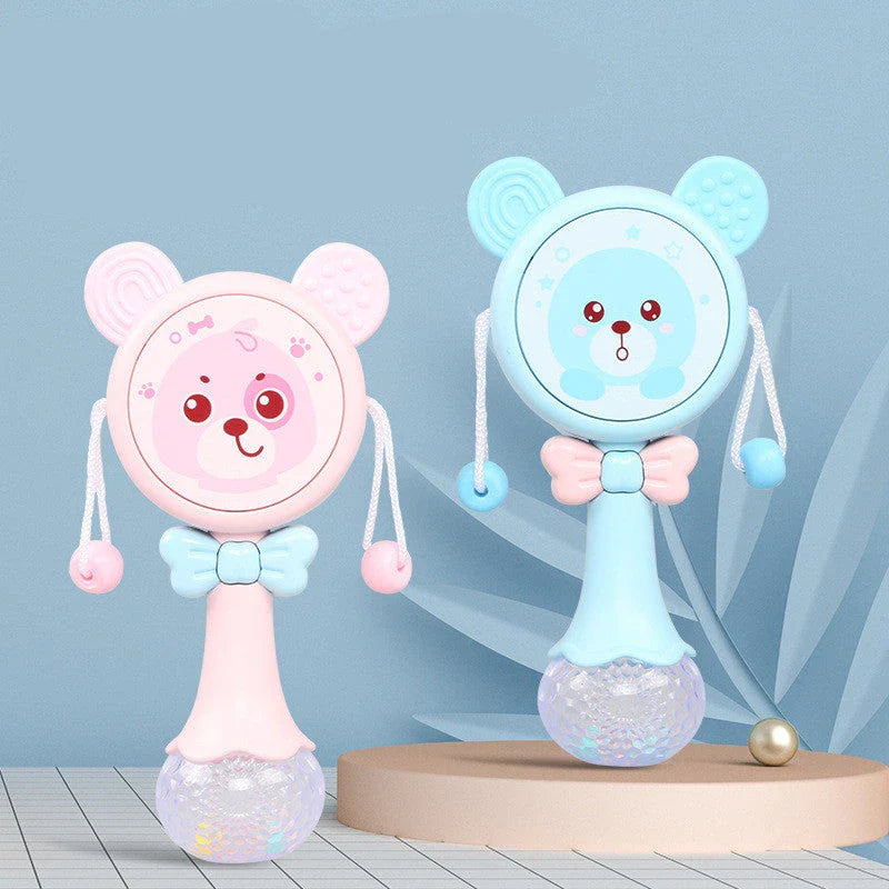 Colourful teething rattle toys featuring vibrant animal designs to captivate and soothe babies