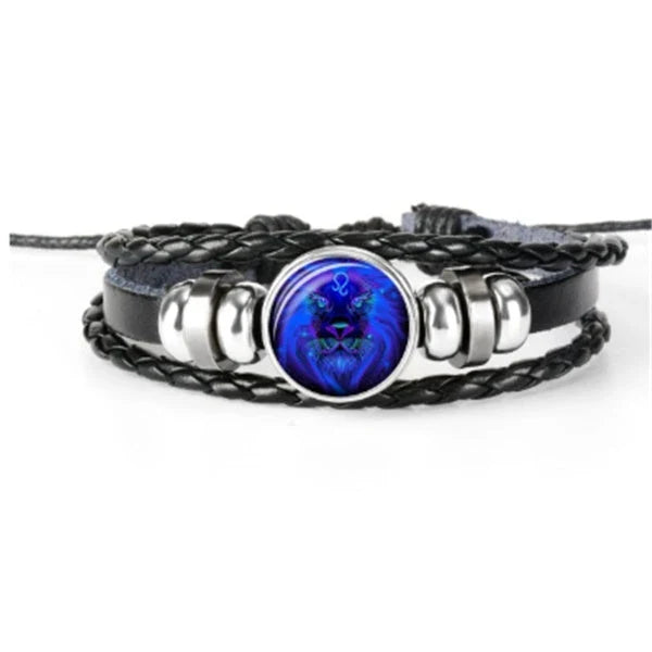 Zodiac Constellation Bracelet with Braided Design for Men, Women, and Kids in Various Colors