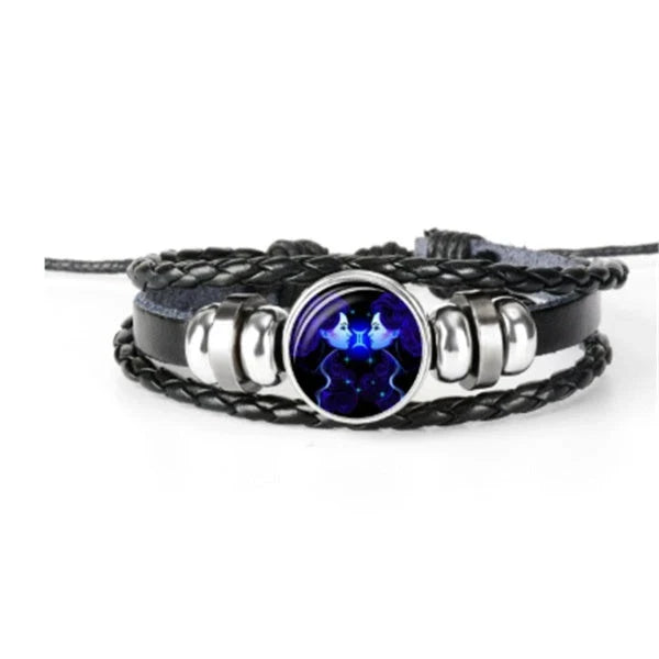 Zodiac Constellation Bracelet with Braided Design for Men, Women, and Kids in Various Colors