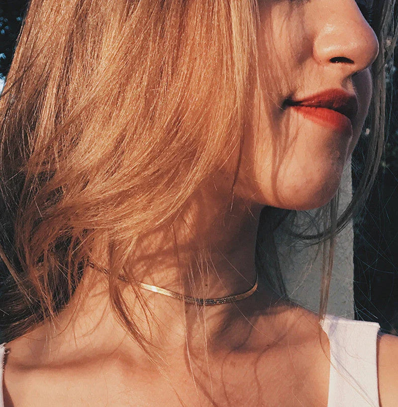 Elegant gold or silver layered choker necklace with adjustable circumference, crafted with premium alloy material for long-lasting durability