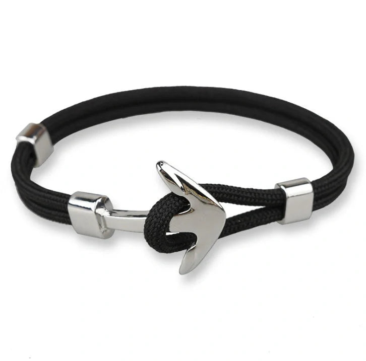Anchor Bracelet featuring a nautical symbol on a cotton-linen rope