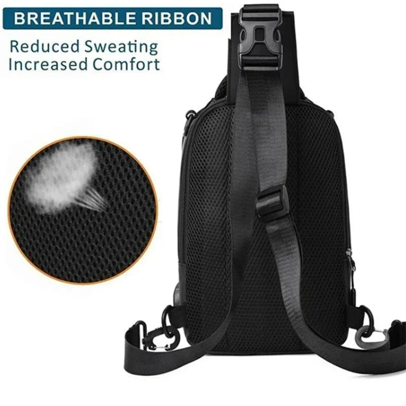 Versatile crossbody bag with multiple pockets and compartments, made of durable nylon for the modern, on-the-go gentleman