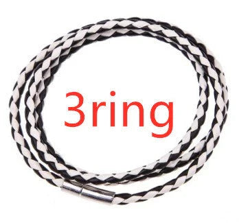 Personalized Leather Bracelet with Engraved Name Charm in Black and Brown Colors
