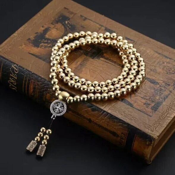 Modern stainless steel thunderbolt bead necklace, perfect for any occasion.