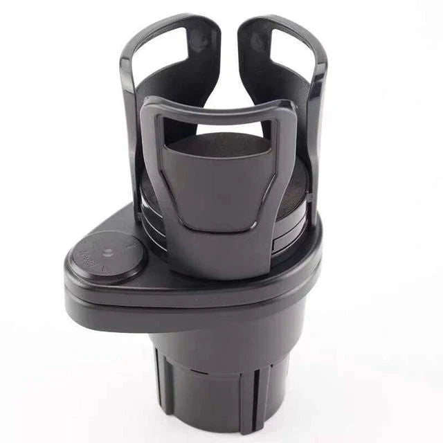 Stylish car cup holder with 360-degree rotation, carbon fibre-inspired design, and secure, non-slip storage for drinks, phones, and other essentials
