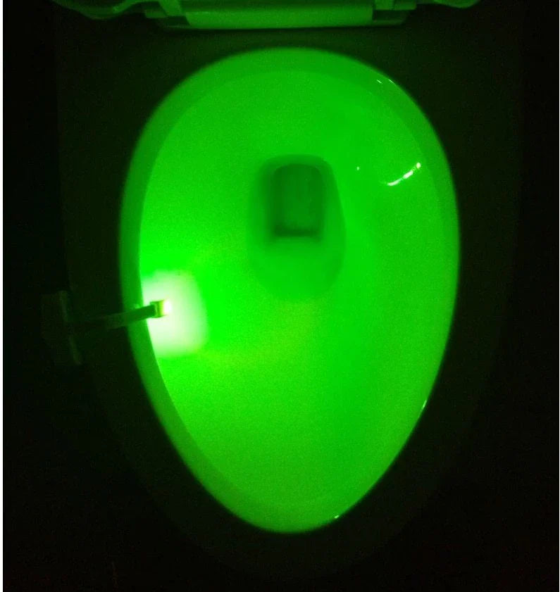 Toilet Induction LED Night Light with motion sensor, 8 colour options, and automatic on/off function for a hands-free, hygienic bathroom experience.