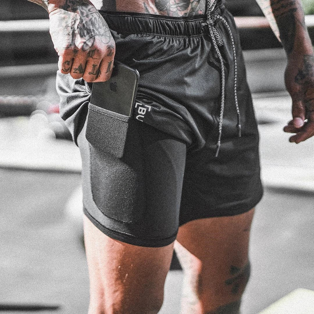 Premium breathable compression shorts with side pockets for enhanced comfort and performance during workouts