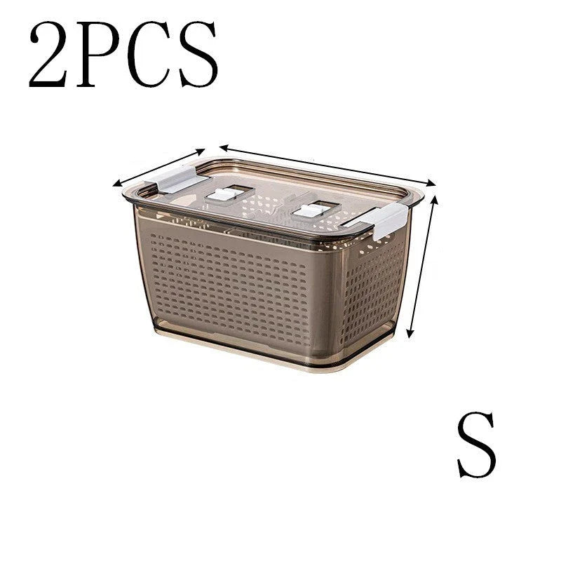 Premium food preservation containers for large capacity refrigerators, featuring customisable partitions, easy-to-clean design, and durable construction.
