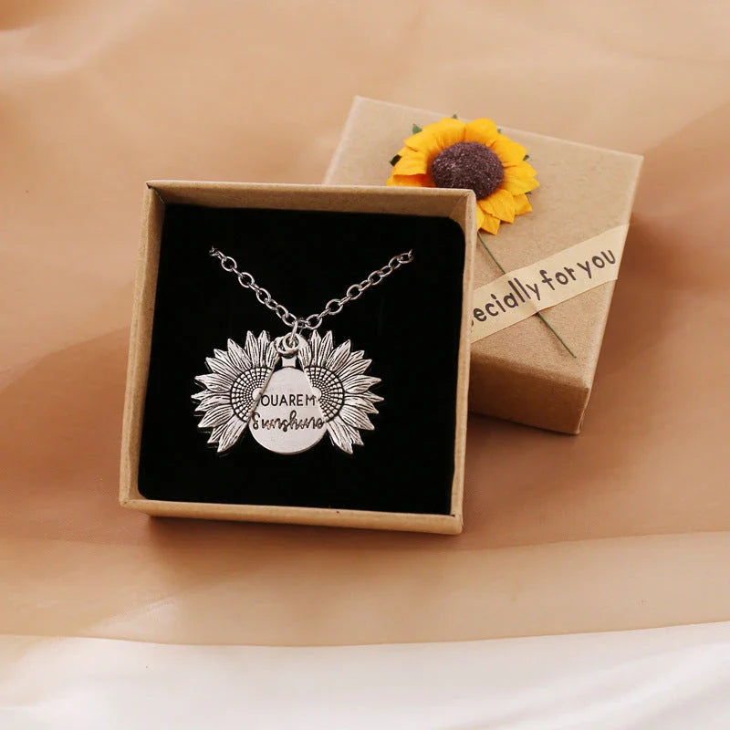 Radiant sunflower necklace with adjustable length and modern design
