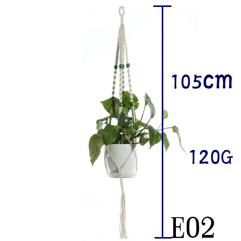 Stylish hanging cotton rope plant holder for indoor and outdoor decoration