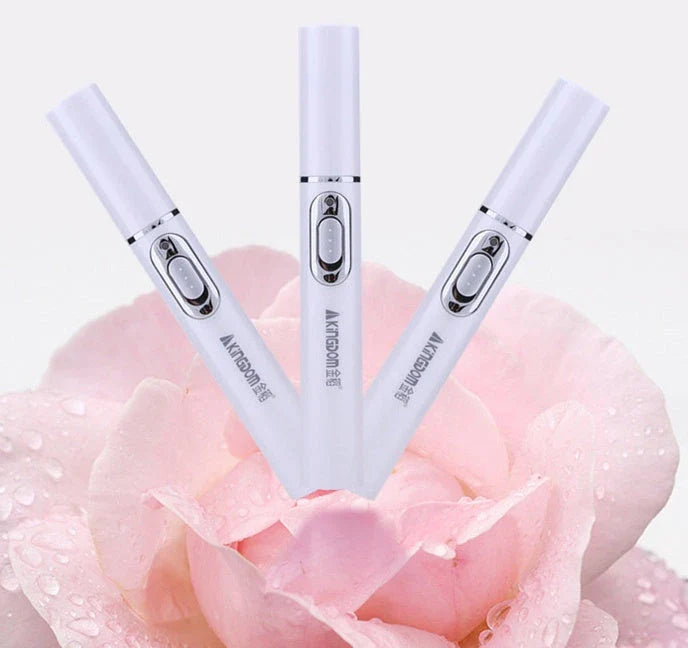 Blue light therapy pen for treating acne, scars, and wrinkles on the face and body