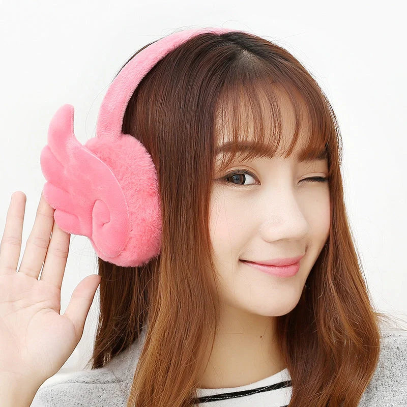 Girls plush earmuffs in various colours for winter warmth