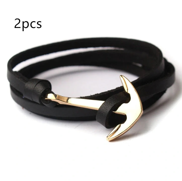 Anchor Bracelet featuring a nautical symbol on a cotton-linen rope