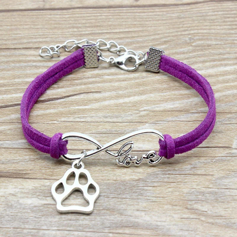 Stylish hand-woven infinity love pet bracelet in various colors for pet owners to express their affection