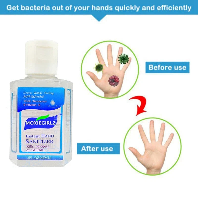 Compact, antimicrobial hand sanitizer with 60ml capacity and sleek, portable design