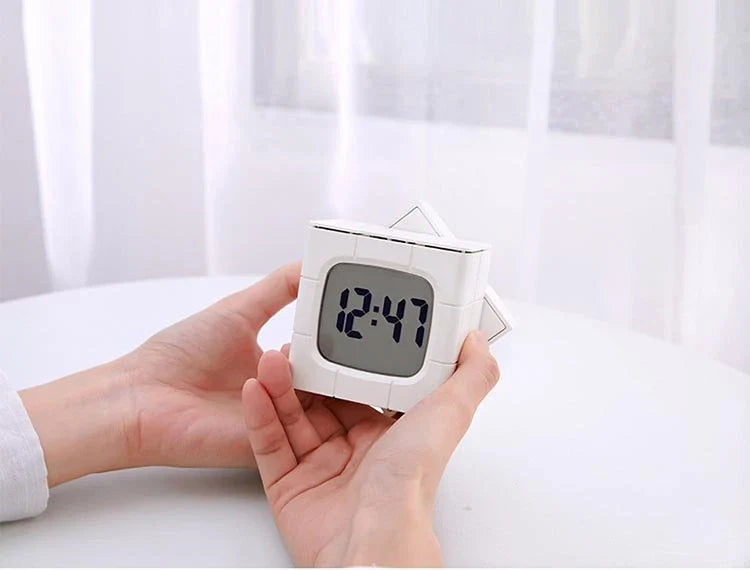 Multifunctional Rubik's Cube Alarm Clock with voice control, LED lighting, and Pomodoro timer