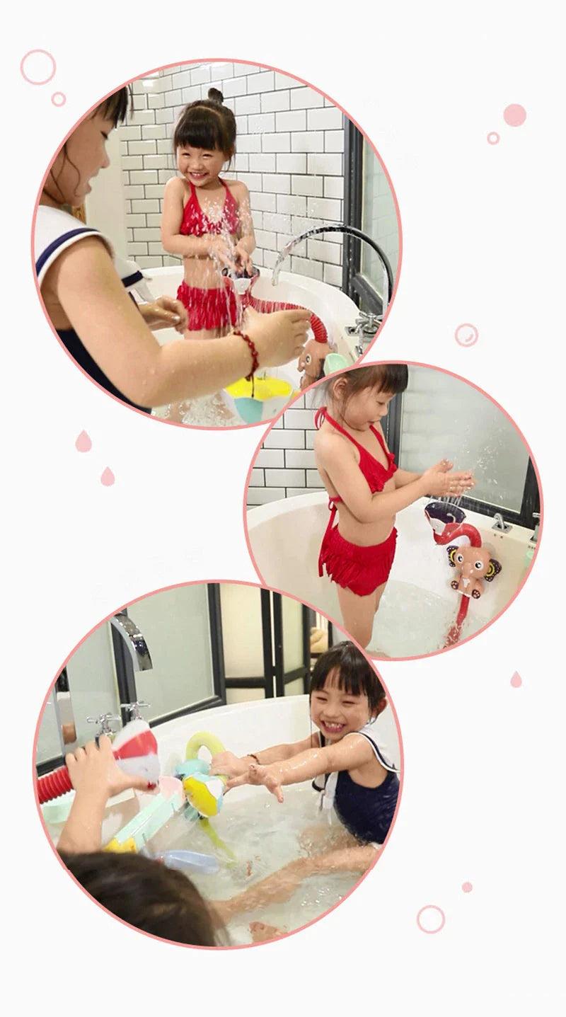 Elephant-shaped water spray toy with adjustable nozzle for bathtime fun and sensory exploration