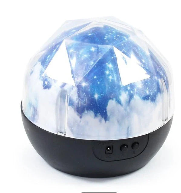 Galaxy Projector Lamp with different lighting themes and settings, including stars, planets, and constellations