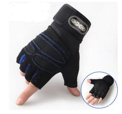 Premium half-finger cycling gloves with breathable mesh, adjustable wrist support, and non-slip palm grips for superior comfort and control during cycling and fitness activities.