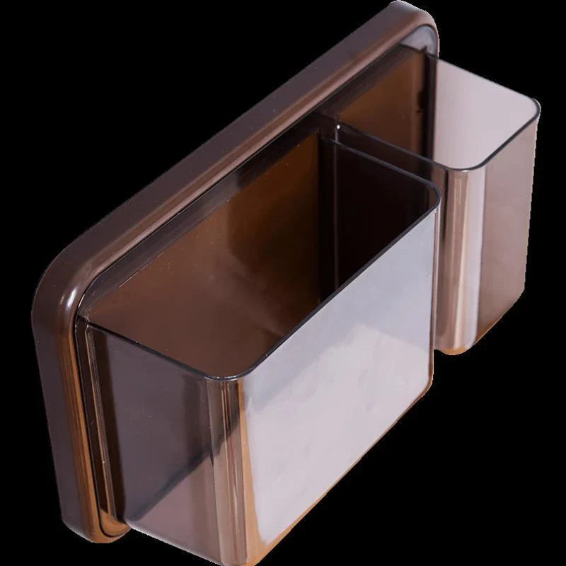 Versatile refrigerator organiser with multiple compartments for storing cling film, tissues, and other small kitchen items