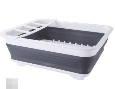 Foldable dish drainer rack with porous surface for air-drying tableware and versatile storage