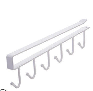 Stylish wrought iron storage hook with seamless, nail-free design and 22 lb weight capacity for versatile hanging in the kitchen, closet, office, and more