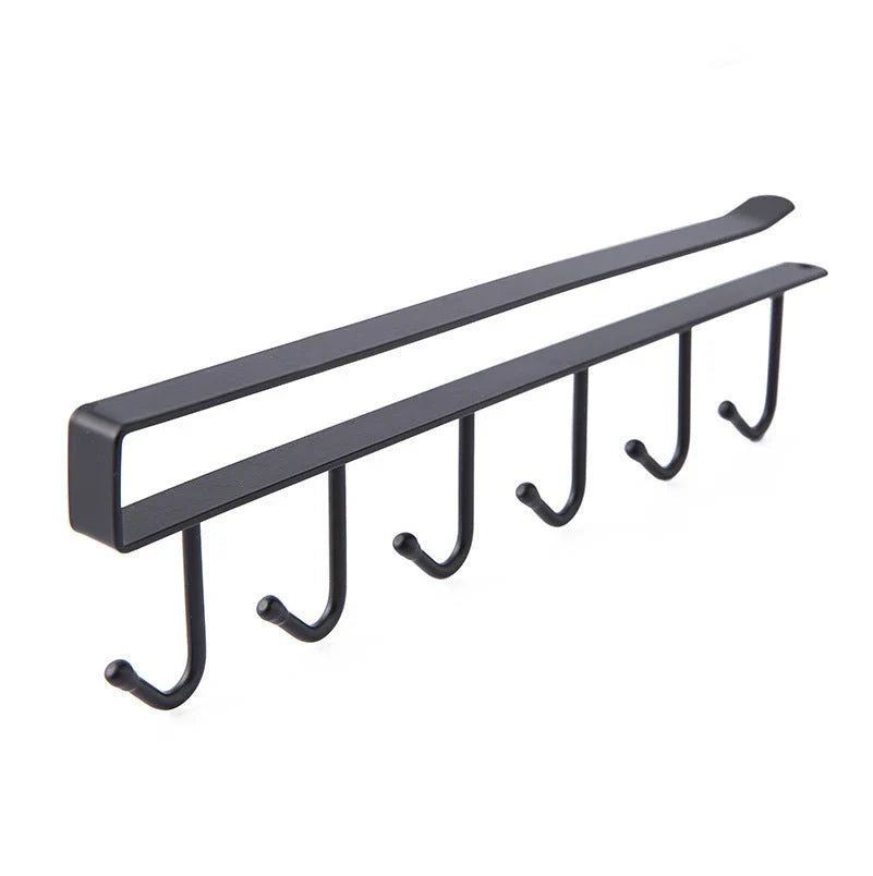 Stylish wrought iron storage hook with seamless, nail-free design and 22 lb weight capacity for versatile hanging in the kitchen, closet, office, and more