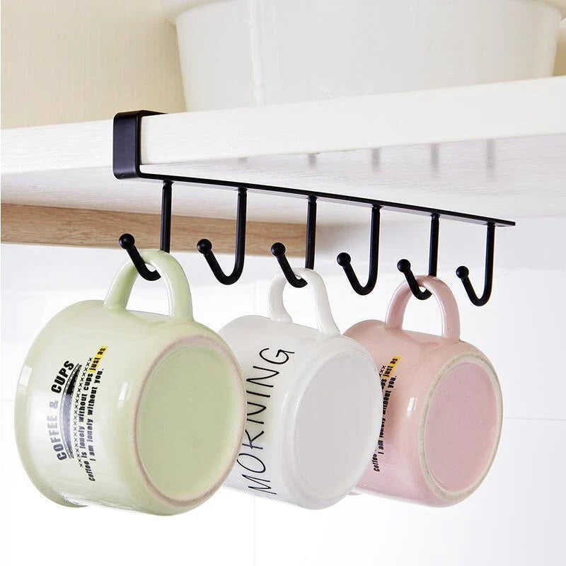 Stylish wrought iron storage hook with seamless, nail-free design and 22 lb weight capacity for versatile hanging in the kitchen, closet, office, and more