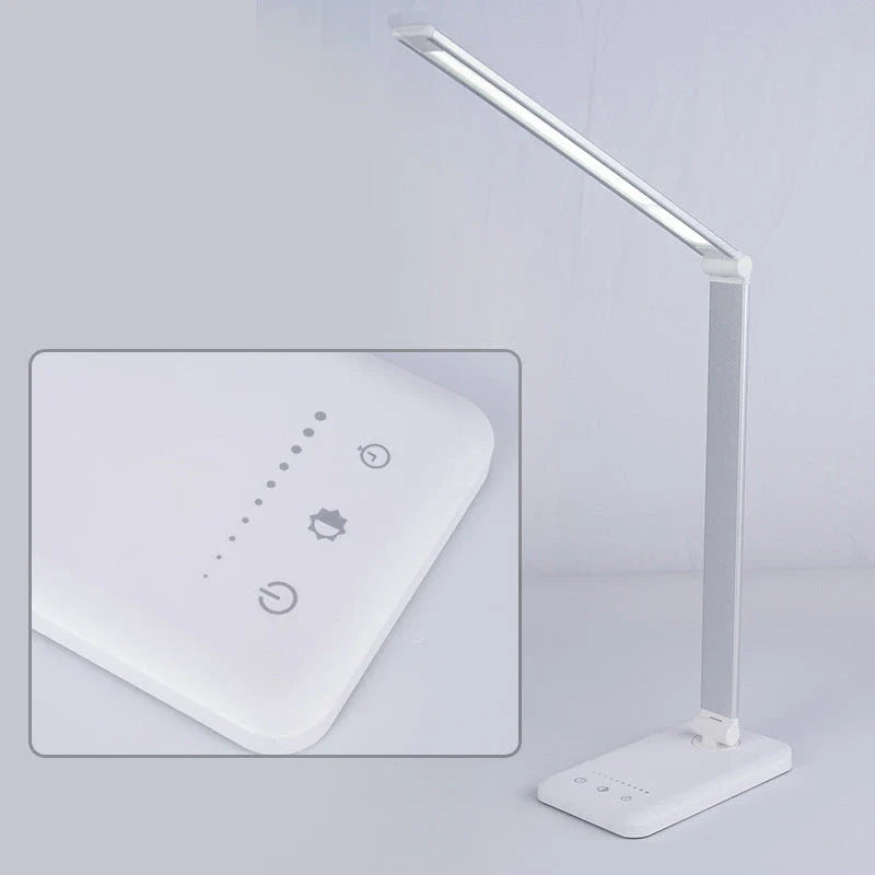 Premium wireless charging LED desk lamp with adjustable lighting, auto-timer, and foldable design for a customisable workspace