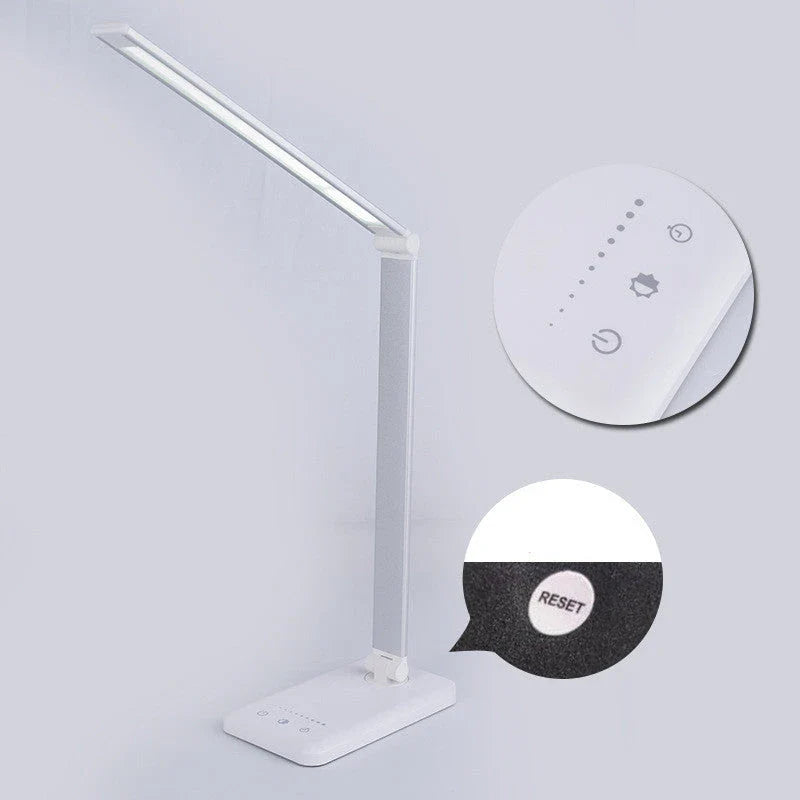 Premium wireless charging LED desk lamp with adjustable lighting, auto-timer, and foldable design for a customisable workspace