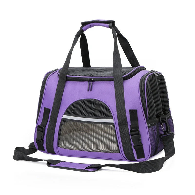 Portable pet backpack carrier for cats and small dogs, airline approved, in various colors