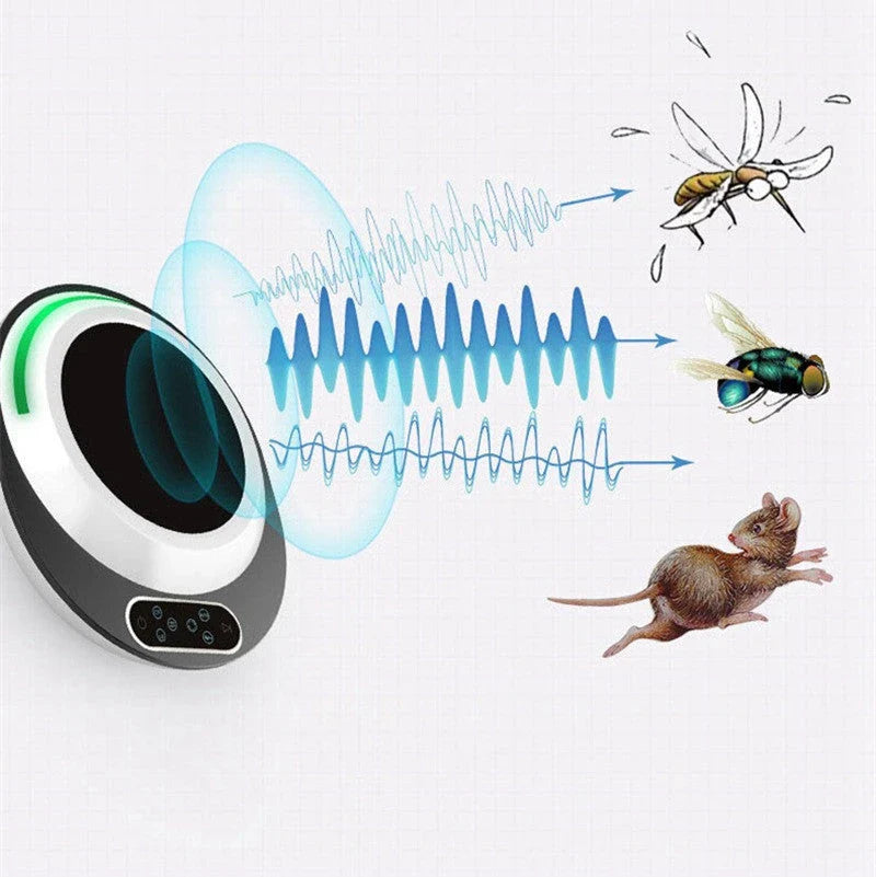 Ultrasonic mosquito repellent device with green and red color options, designed for effective indoor pest control