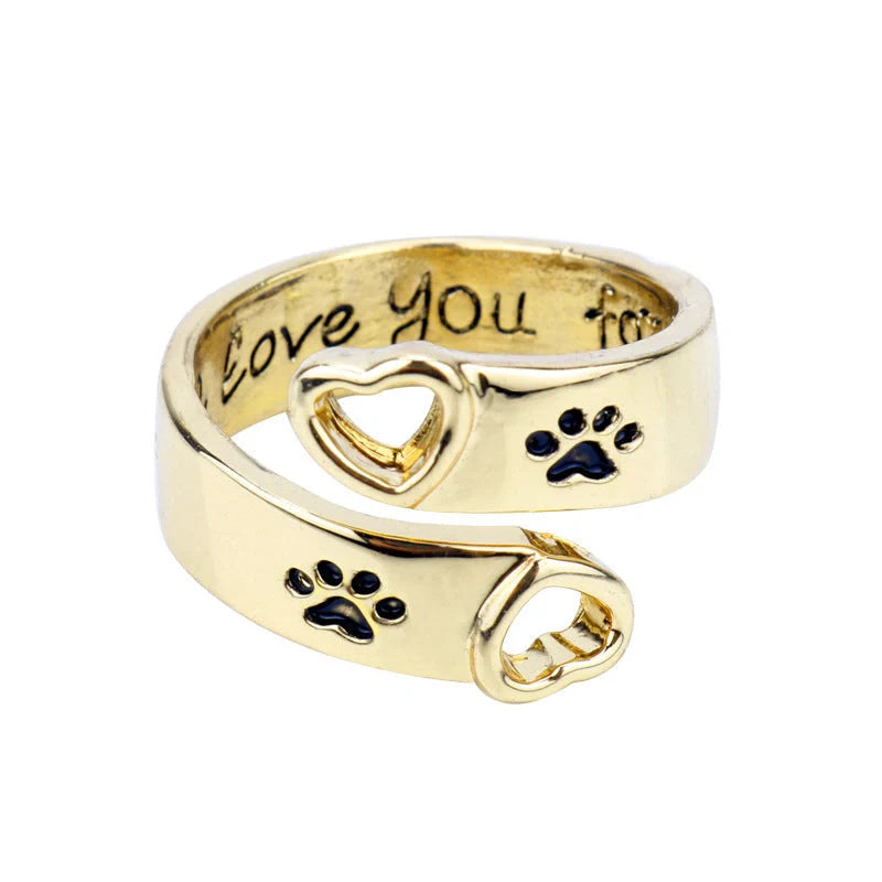 Adjustable gold claw ring with a stylish design inspired by dog paws, perfect for pet lovers in the UK