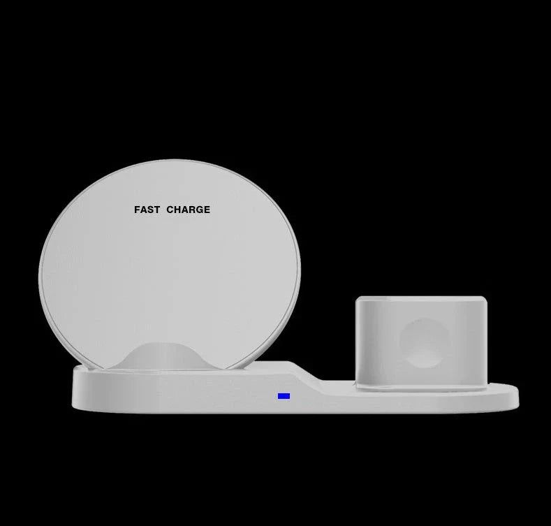 3-in-1 wireless charging station for iPhone, Apple Watch, and AirPods with fast charging and automatic power-off features