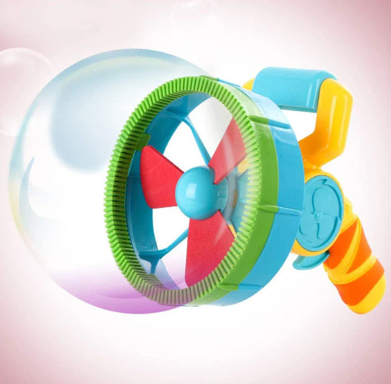 Automatic electric bubble machine with powerful motor, low-noise operation, and safe ABS construction for creating a mesmerising bubble display at parties and events.