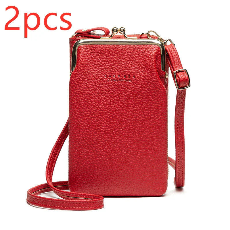 Stylish PU leather shoulder bag featuring a lychee pattern design in a range of vibrant colours