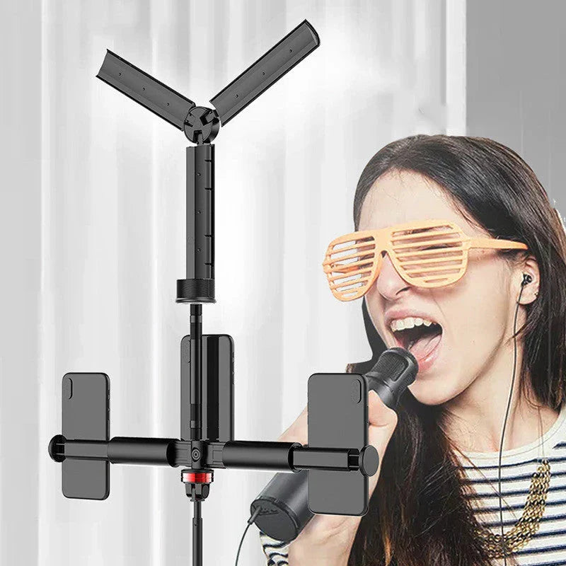 Compact folding fill light with flexible positioning, remote control, and long-lasting battery for live streaming and self-portrait photography