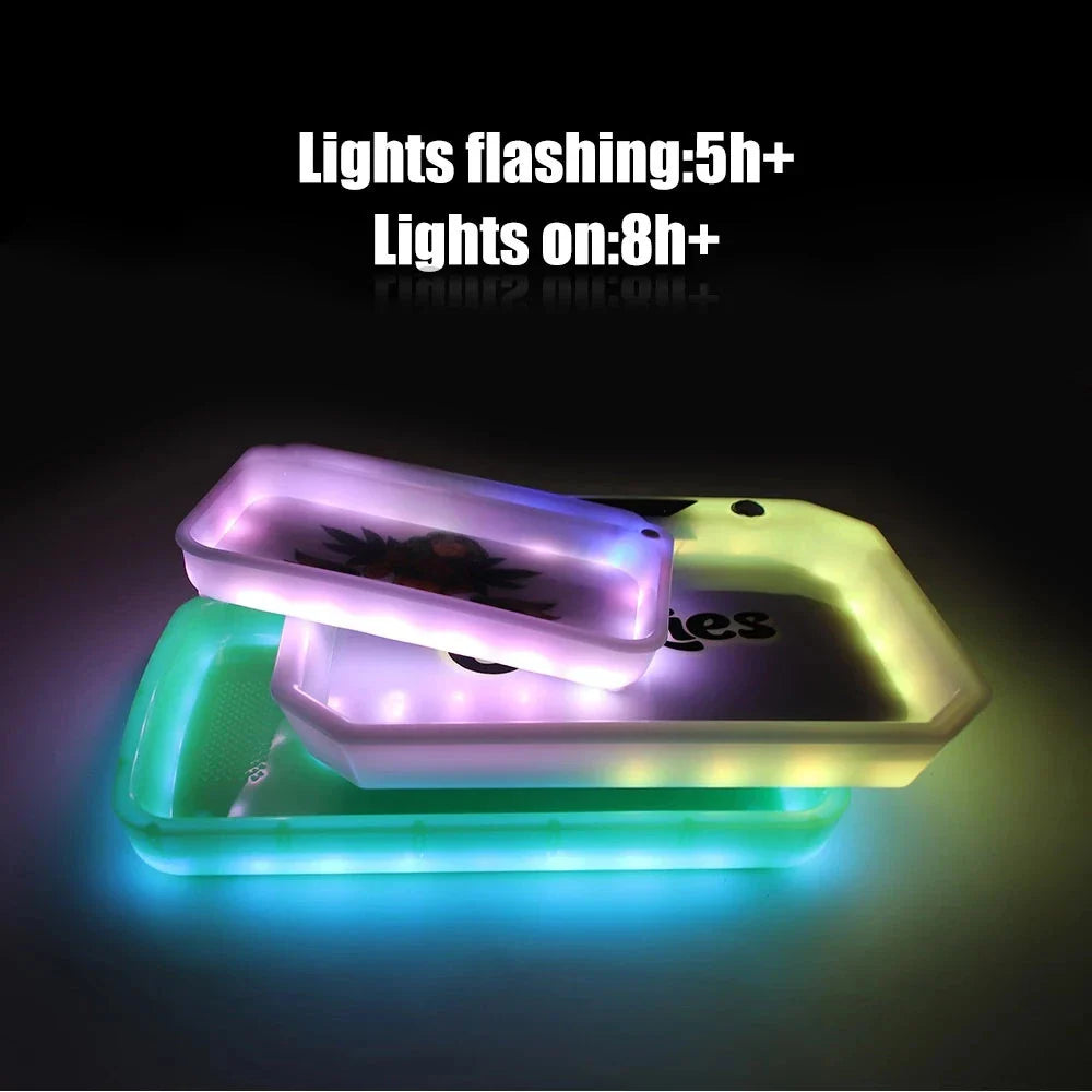 Illuminating Cigarette Storage Tray with Colour-Changing LED Lights and Acrylic Construction