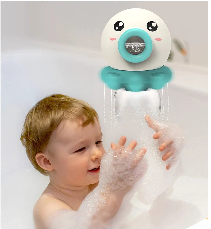 Octopus Fountain Bath Toy with spinning water spray for interactive water play