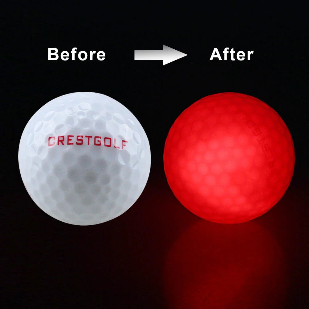 Luminous golf balls emitting a trail of light as they soar through the night sky, offering a captivating golfing experience.