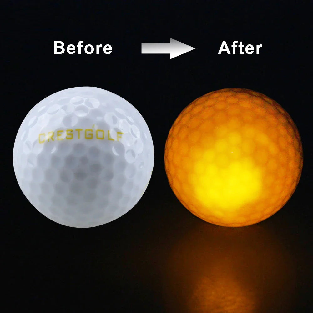 Luminous golf balls emitting a trail of light as they soar through the night sky, offering a captivating golfing experience.