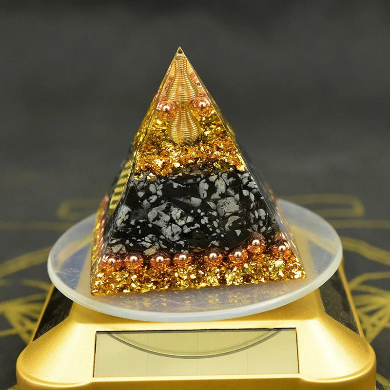 Reiki Orgonite Energy Pyramid for chakra balance and energy purification