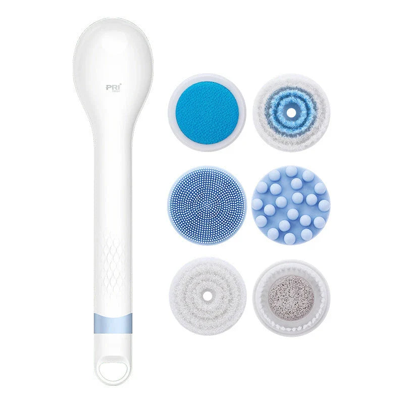 Premium silicone electric bath brush with adjustable vibration settings for a luxurious, relaxing bathing experience
