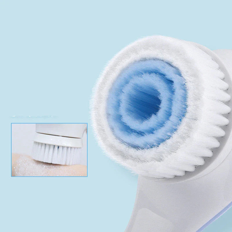 Premium silicone electric bath brush with adjustable vibration settings for a luxurious, relaxing bathing experience